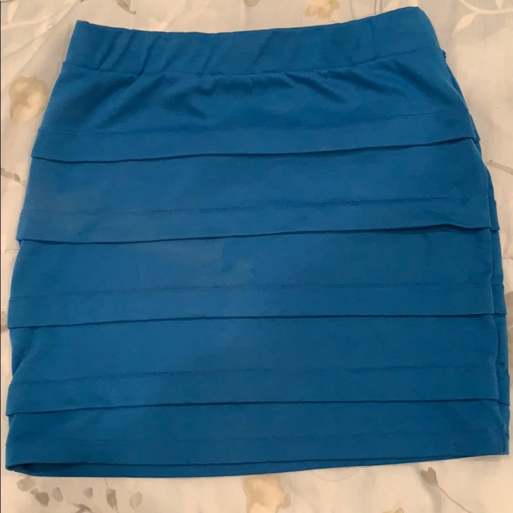 Blue cotton mini skirt